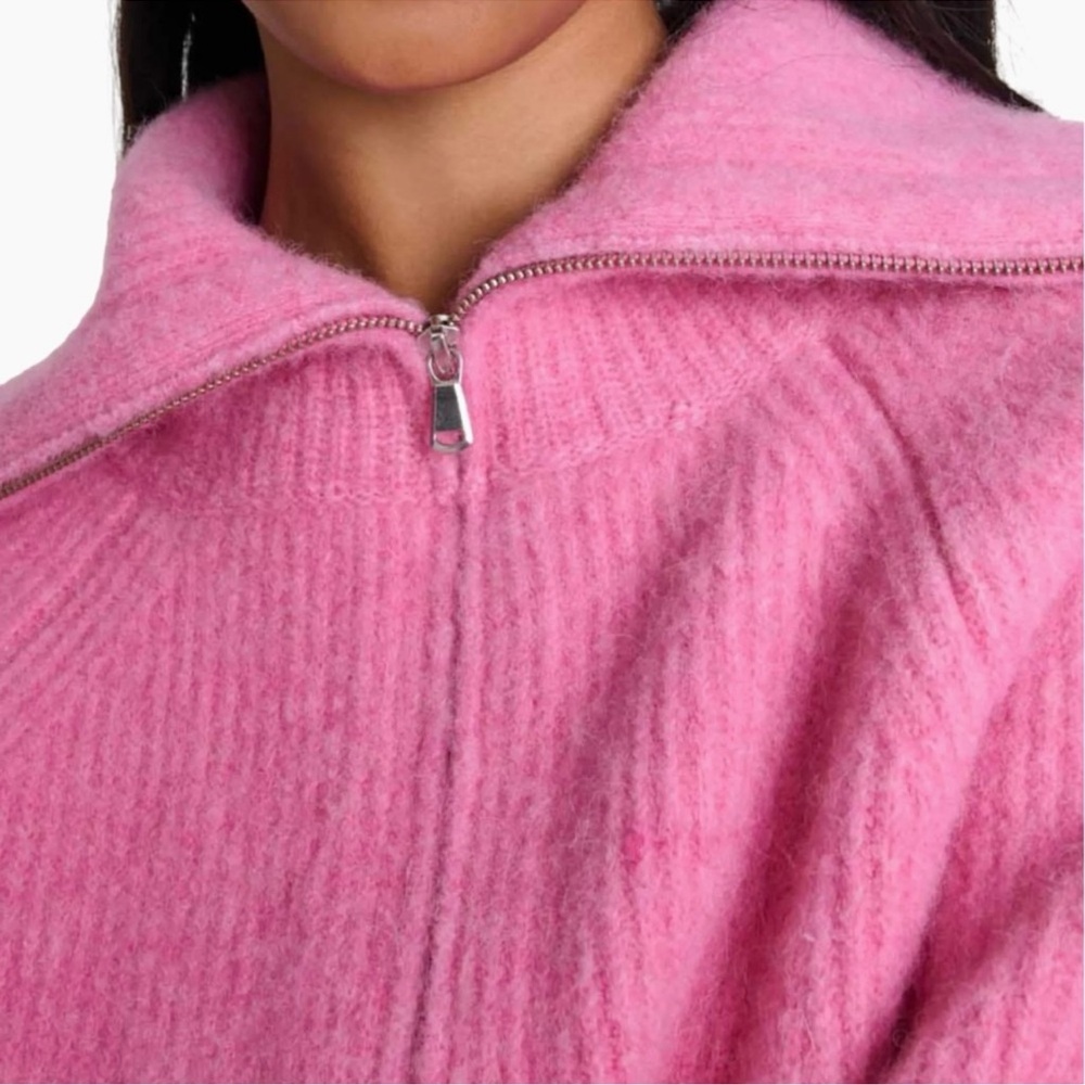 Maje Myzip Pink Wool Cardigan Size XS - Picture 4 of 7